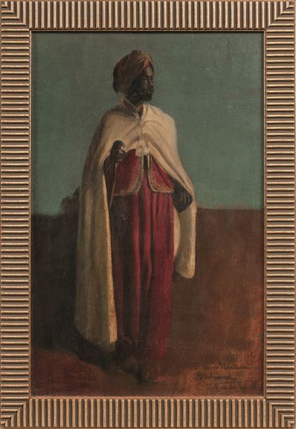 Null Ecole BELGE vers 1900
Portrait d’un Africain
Toile marouflée sur panneau
33&hellip;