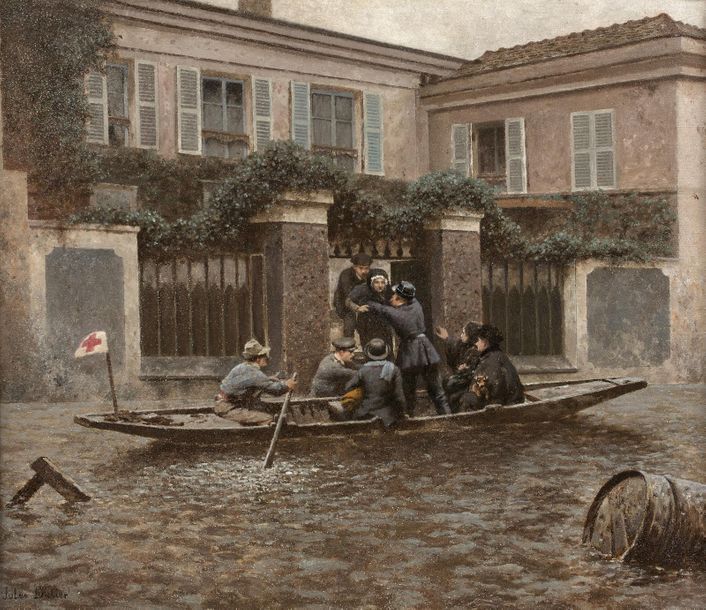 Null Jules DIDIER
(Paris 1831 – 1892)
Les inondations de Paris
Sur sa toile d’or&hellip;