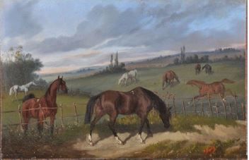 Null Johnny AUDY
(Actif vers 1850 – 1880)
Purs sangs au pâturage
Panneau
29 x 44&hellip;