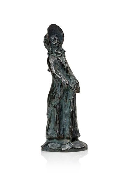 Null D'après Honoré DAUMIER 
La coquette 
Sculpture en bronze à patine noire et &hellip;