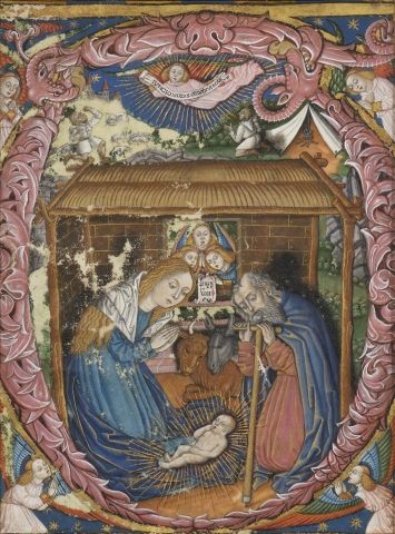 Null Ecole ITALIENNE du XVIème siècle 
La Nativité : lettrine O d’un antiphonair&hellip;