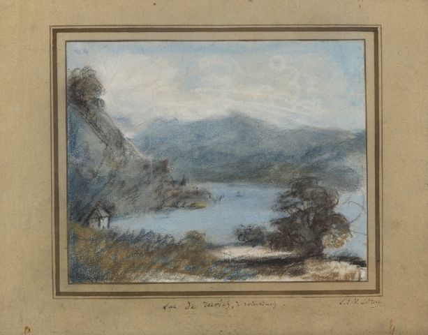 Null Elisabeth VIGEE-LEBRUN (Paris 1755 – 1842)
Vue du lac de Zurich
Pastel
18 x&hellip;