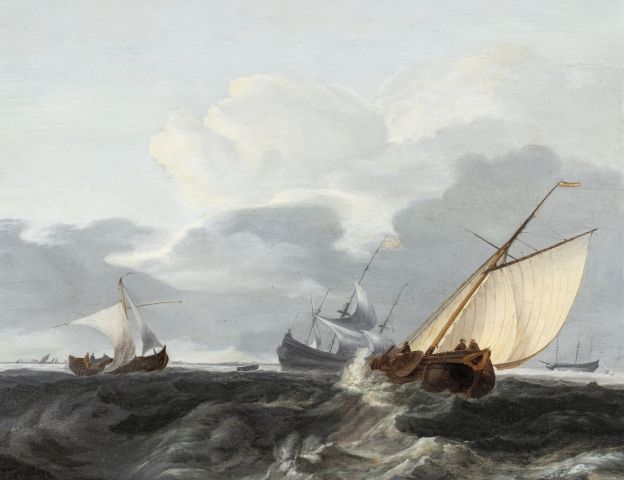 Null Attribué à Aernout SMIT
(1641 – 1710)
Navires en mer par temps orageux
Pann&hellip;
