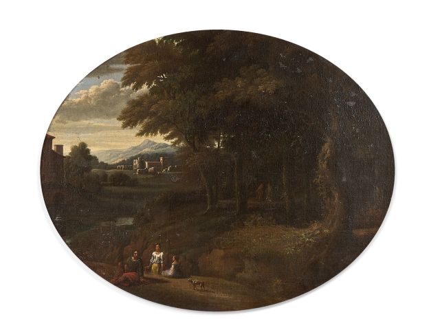 Null Attribué à Giovanni Battista VIOLA
(1576 – 1622)
Promeneurs dans un paysage&hellip;