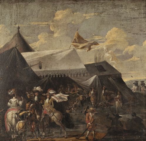 Null Ecole FLAMANDE du XVIIème siècle
Scène de campement militaire
Toile
103 x 1&hellip;