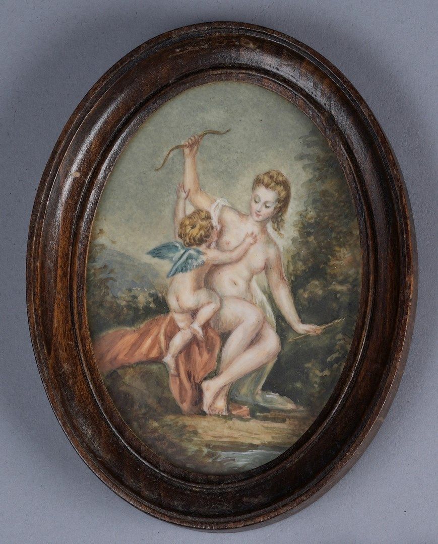Null 瓦特奥-让-安托万(后)

1684 - 1721

1 - 秋天;

2 - 被解除武装的爱。

椭圆形的象牙上的微型画。天然木质边框

H.12 &hellip;