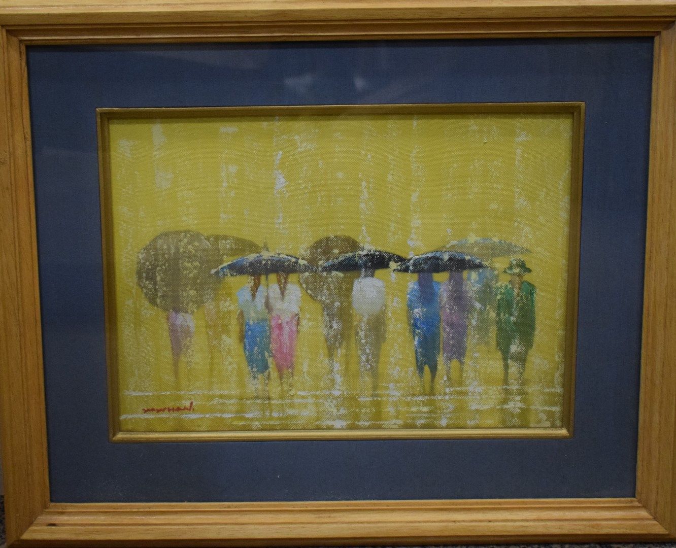 Null 现代学校 [Yay chan? ]

伞》。

布面油画，左下角有签名

25.5 x 35.5 厘米。