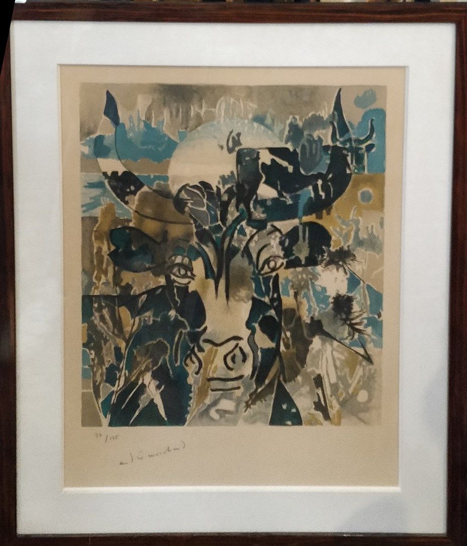 Null 马尚-安德烈 (1907-1977)

牛。

左下角有签名的石版画，编号为37/175

67x51厘米见方