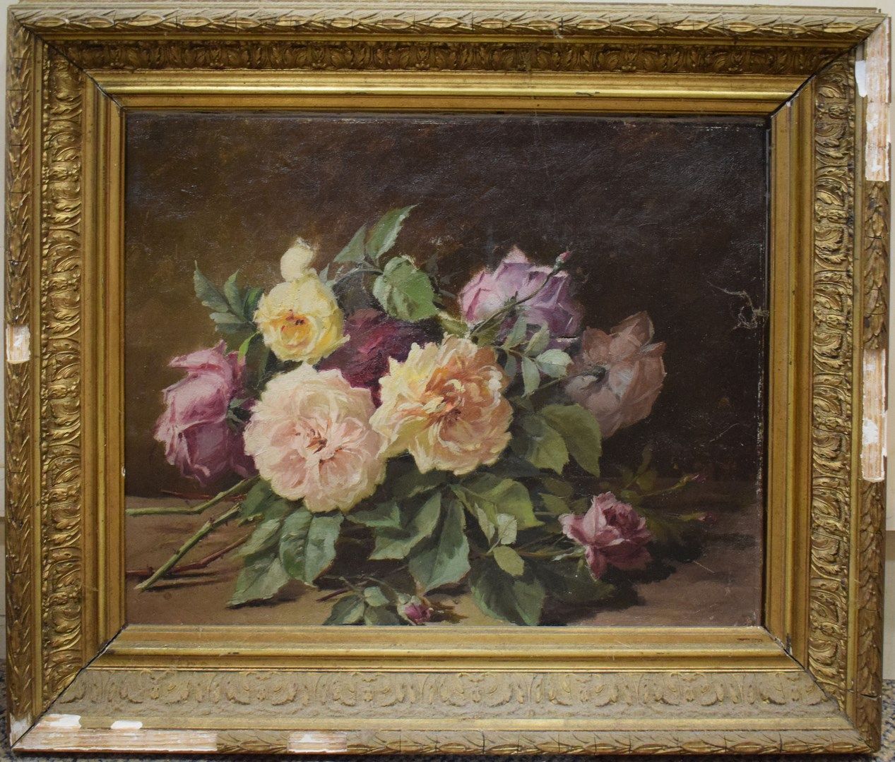 Null XIXth century SCHOOL

Throwing of roses

Oil on canvas