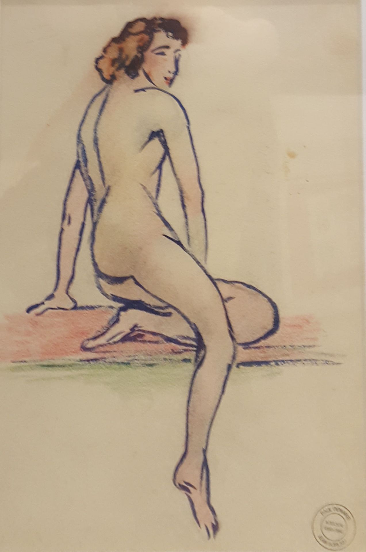 Null 索朗-让(SORLAIN)(1859-1942)

女性裸体

纸上铅笔，右下方有工作室印章

污渍

29 x 20 厘米