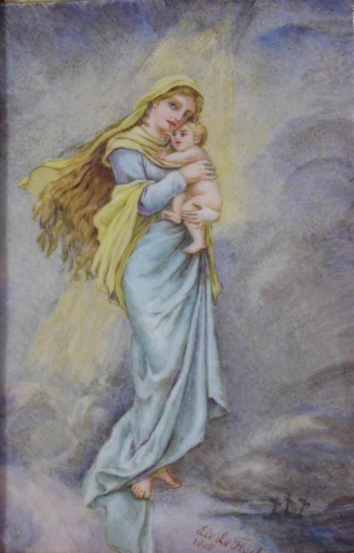 Null Vierge à l'enfant en porcelaine signée Léo de Floch et datée 1898

H: 13 cm&hellip;