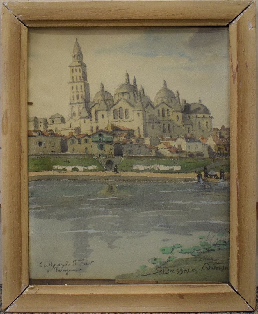 Null 罗伯特-德萨雷斯-昆廷(1885-1958)

佩里格的圣方济各大教堂景观。

纸上水彩，右下角有签名，左下角有位置µ。

日照量

29.5x23厘&hellip;