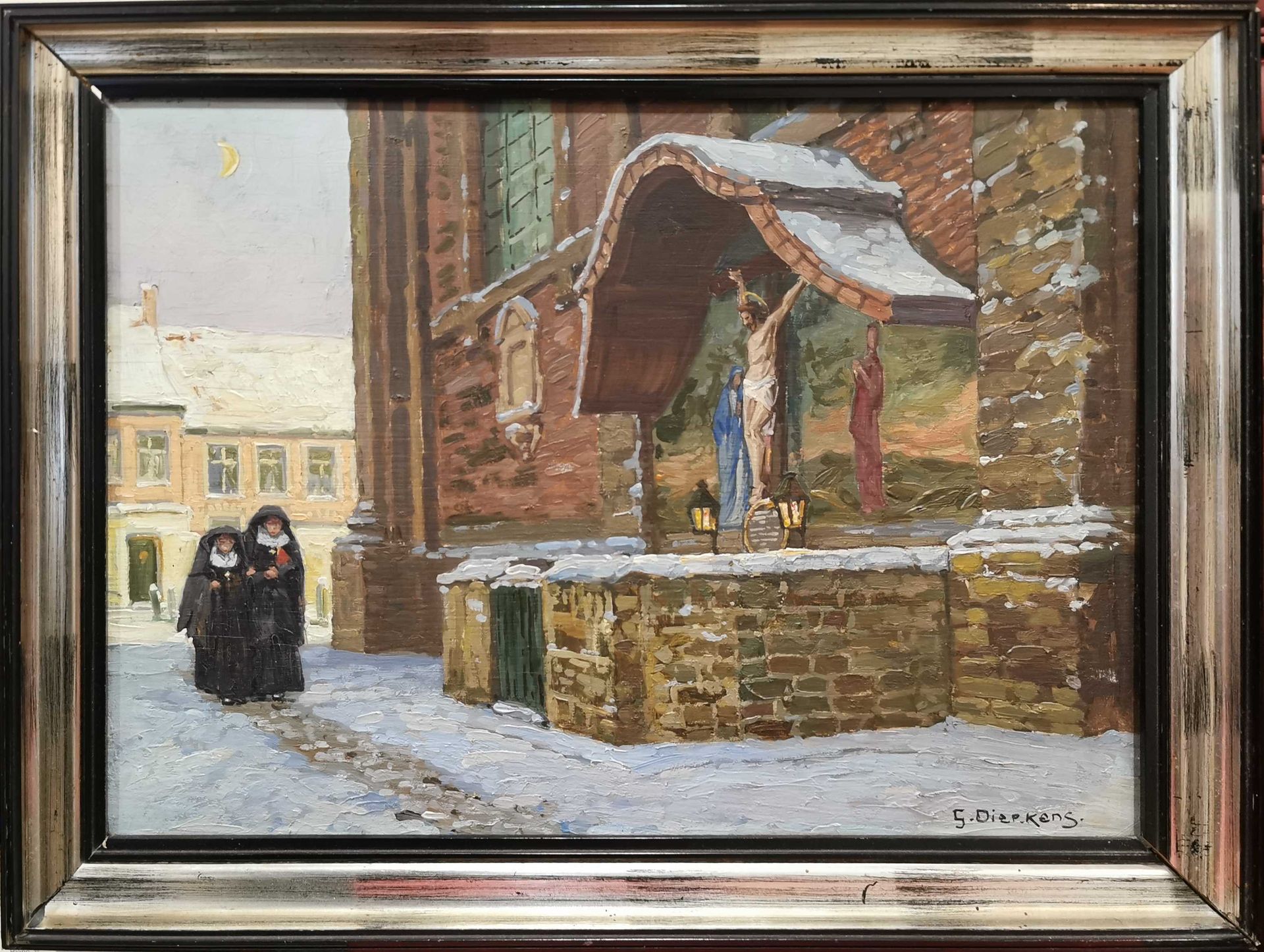 Null 迪尔肯斯-古斯塔夫, 1885-1940年

根特的小修道院 "髑髅地"（The Calvary）。

面板油画，右下角有签名，背面有标题和日期193&hellip;