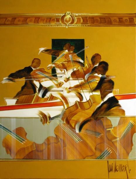 GUILLEMARD Dominique, né en 1949 Trois mouvements Peinture sur toile, signée en &hellip;