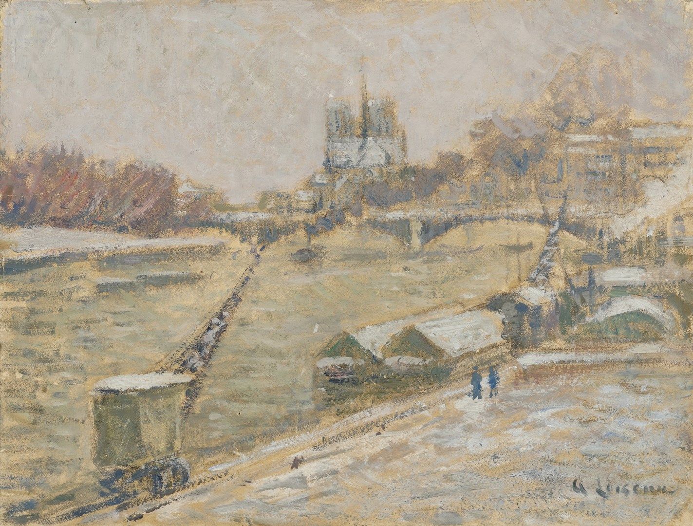 Null 卢梭-古斯塔夫, 1865-1935年

冬天的贝尔西码头

纸上油画，裱在纸板上，右下方有签名

24x31厘米



出处：尤金妮和弗朗索瓦-加尔&hellip;