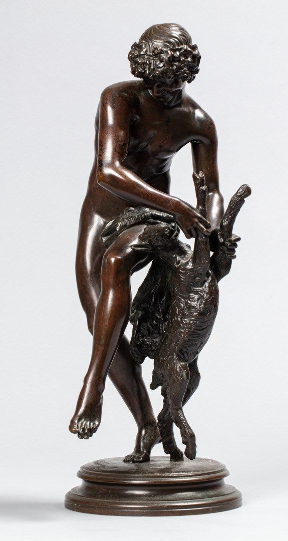 Null BARTHÉLÉMY Raymond, 1833-1902

巴克斯与一个孩子跳舞

青铜组，有棕色的铜锈（有磨损和氧化的痕迹）。

阳台上：雷蒙德-&hellip;