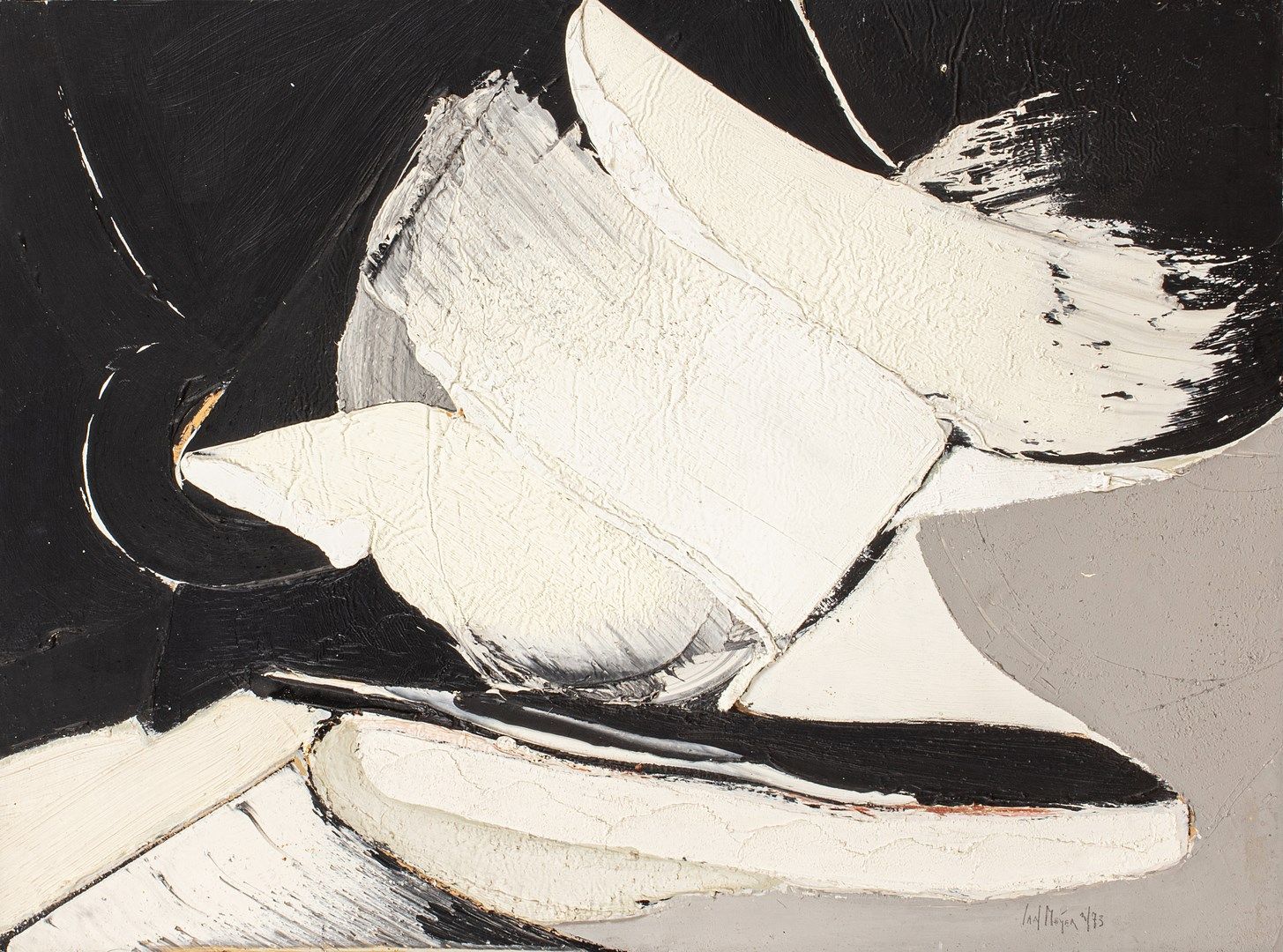 MEYER Jan, 1927-1995 
Sans titre, 4/73 
huile sur papier marouflé sur panneau (i&hellip;