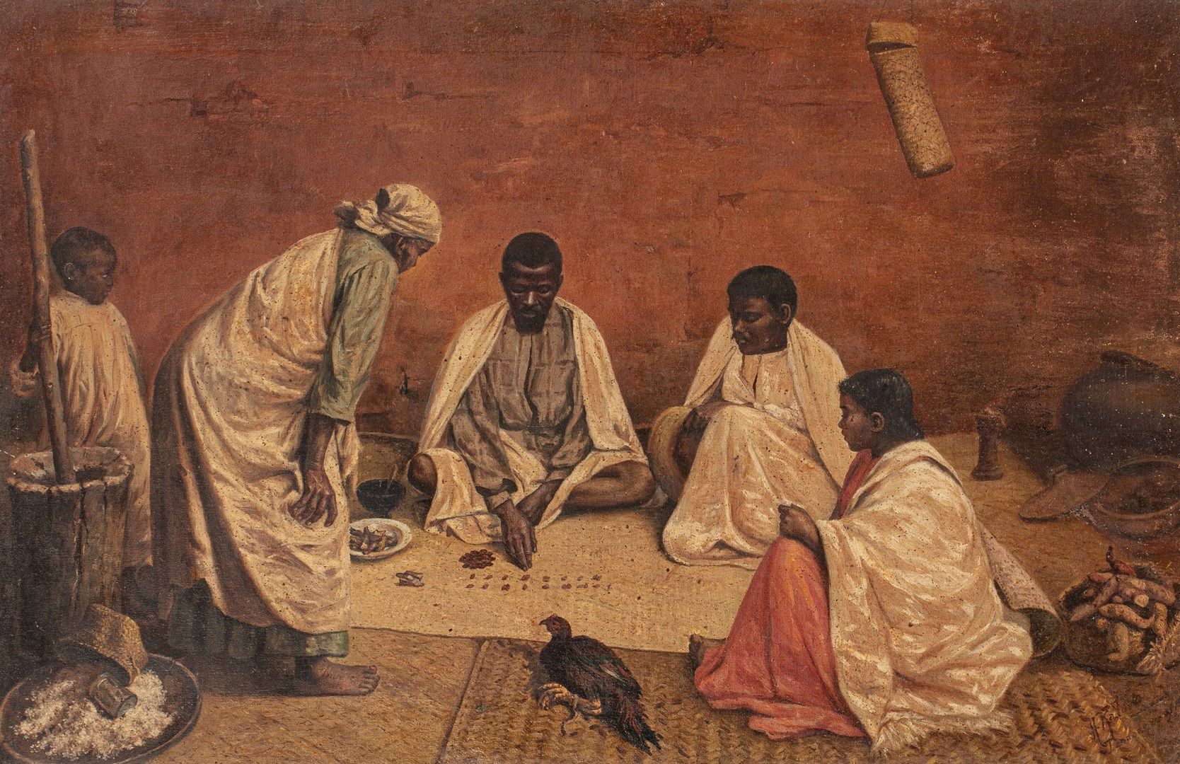 Null RATOVA Henri, 1881-1929

Sikidy占卜的场景，Tananarive，1912年

布面油画（小事故，框架痕迹，发黄和肮脏的&hellip;