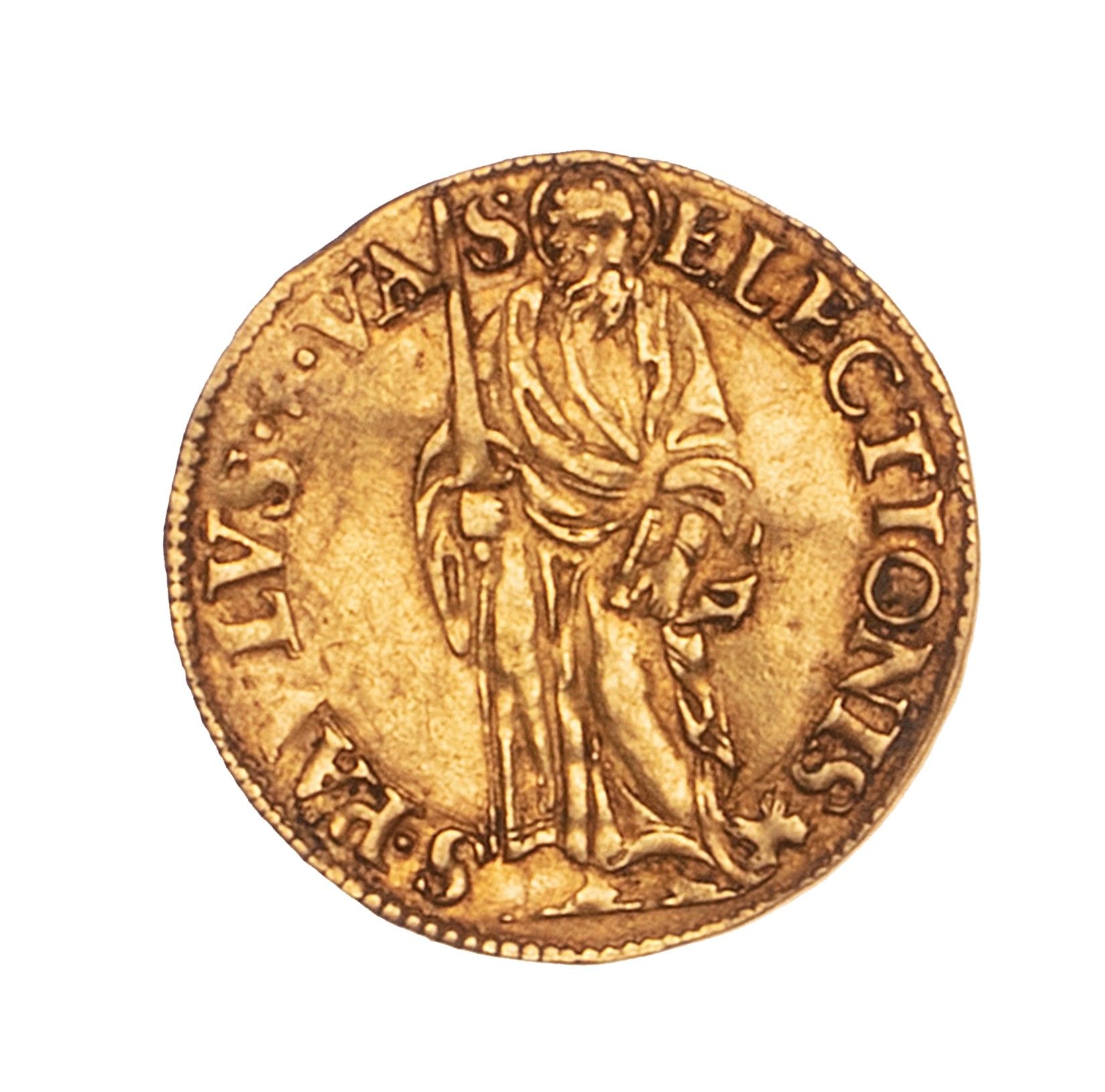 Null VATICAN - PAUL III (1534-1549) 

Gold scudo undated. 

Fr. 65.

Slight crea&hellip;
