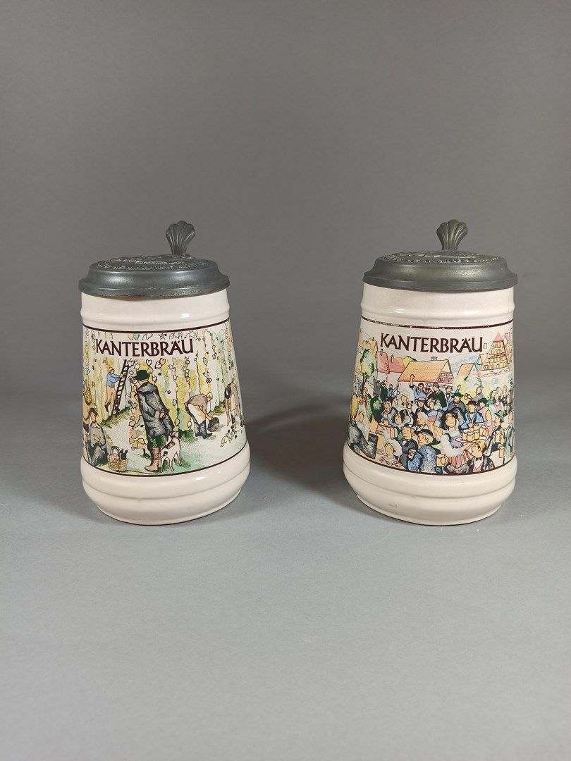 Null Belgian work,

Lot of two beer mugs Kanterbrau in chromolithographed decora&hellip;