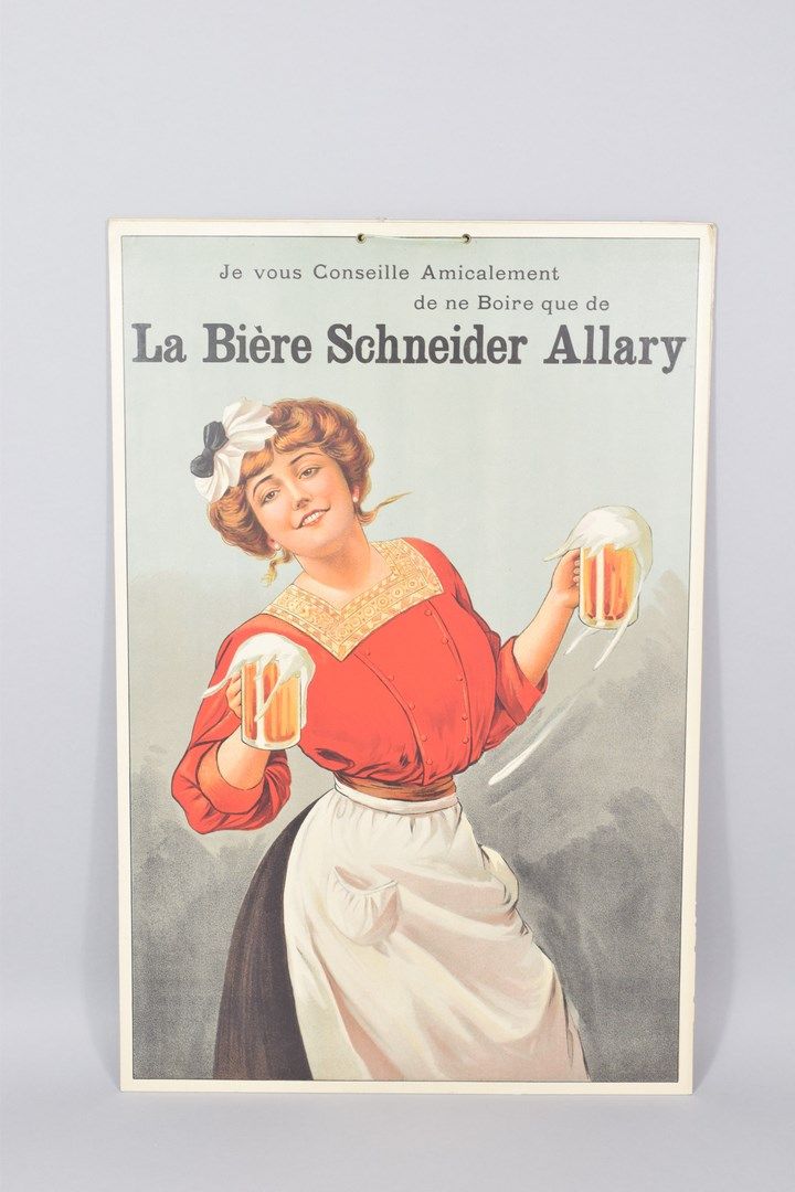 Null 2箱广告SCHNEIDER ALLARY啤酒。我建议你只喝施耐德-阿拉里啤酒。用纸带粘在底座上 代表:M. Lallé Fils, in Clergo&hellip;