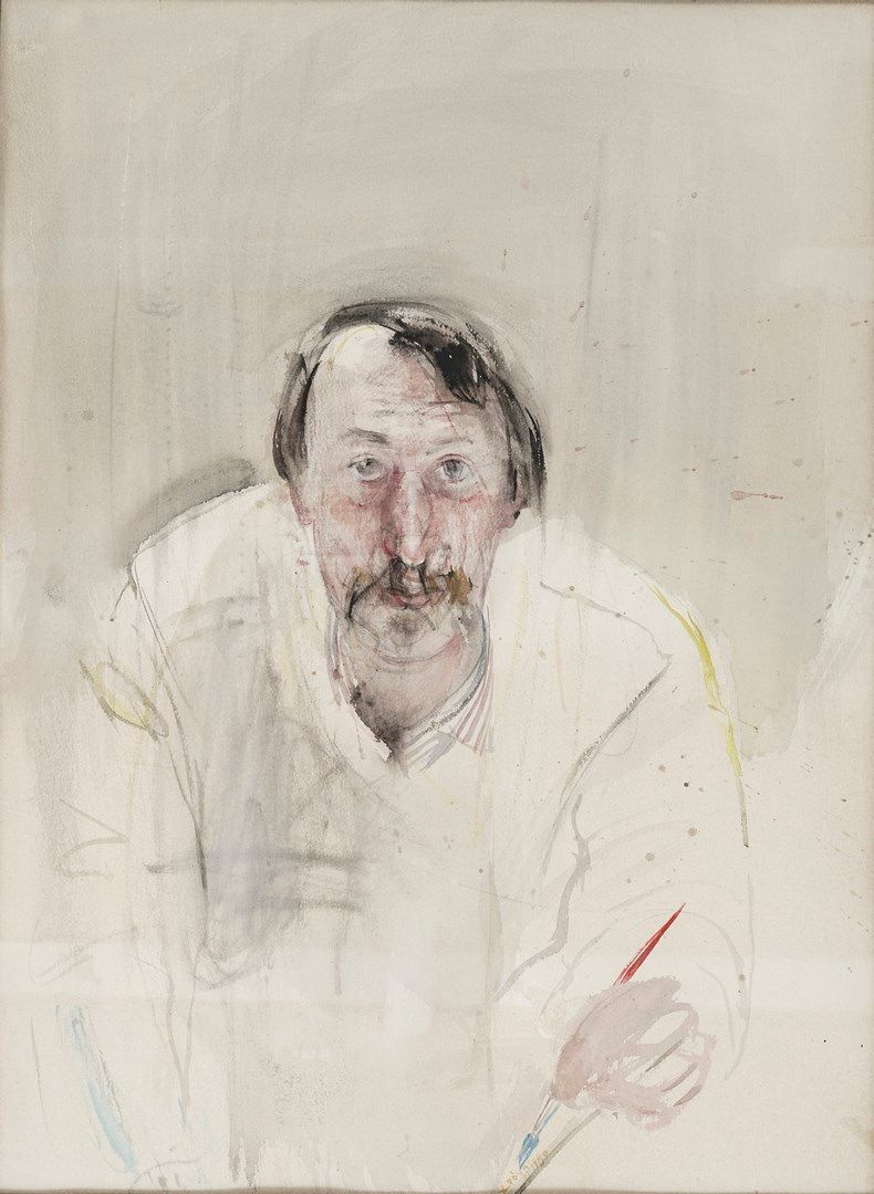 Null 博索格罗-克里尼斯，生于1941年

用画笔画的自画像，1980年

水彩画(insolation)

右下角有签名和日期

72x52.5厘米


&hellip;
