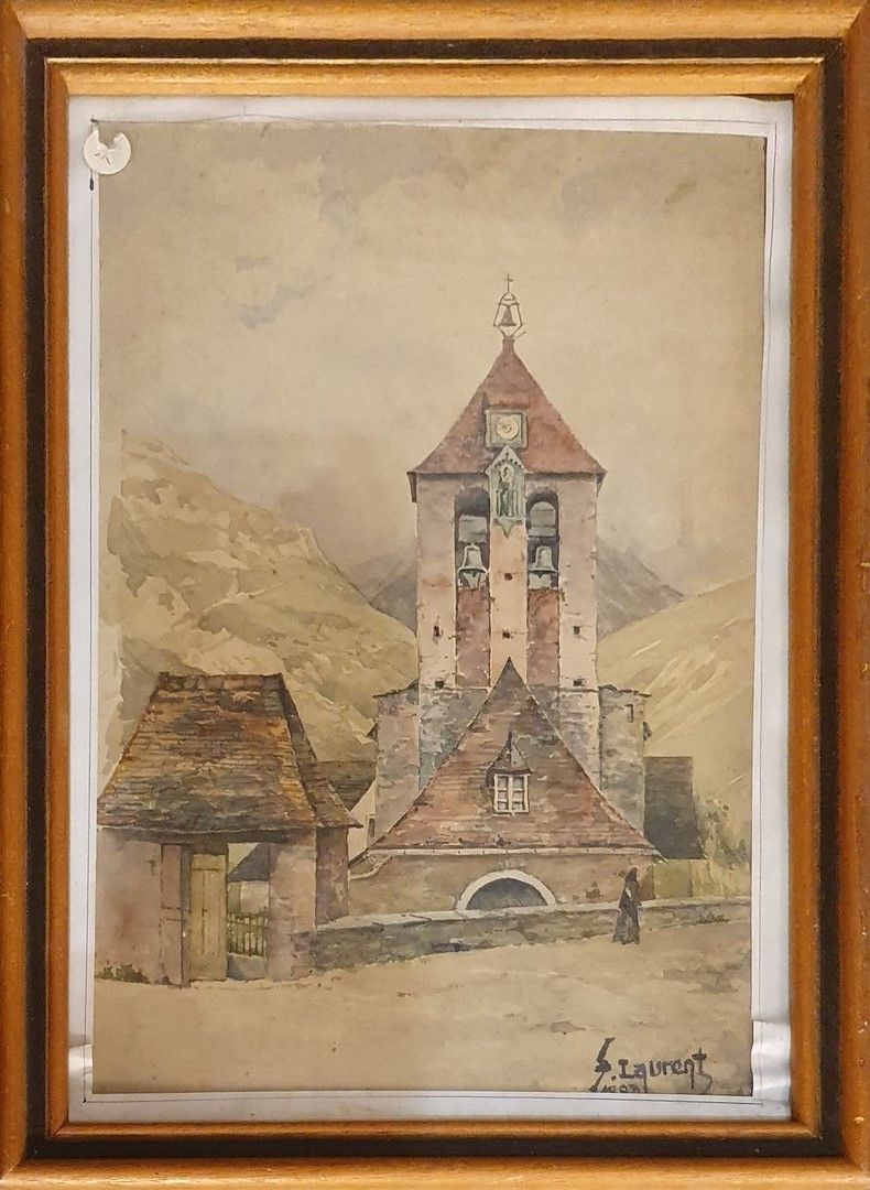 Null Laurent F (xix-xx)



山中的教堂景观。

纸上水彩画，右下方有签名和日期。

点蚀，绝缘，污损。

50 x 33 cm 正在展&hellip;