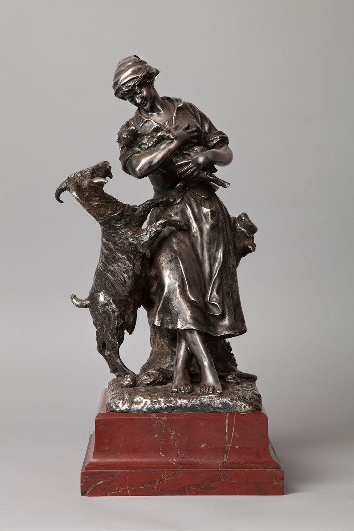 Null DAME Ernest, 1845-1920

La gardienne de chèvres

bronze argenté, signé sur &hellip;