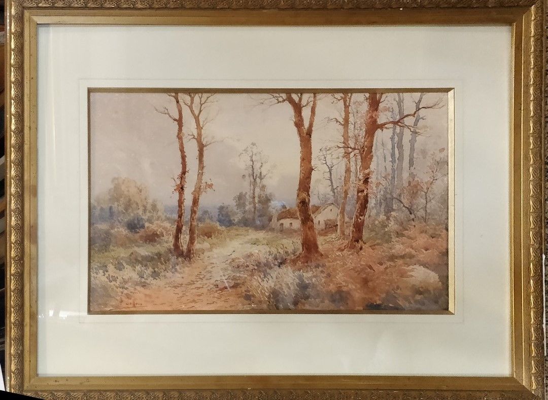 Null JAFFEUX François (XIX-XX)

Chaumière en lisiére de forêt,

aquarelle, signé&hellip;