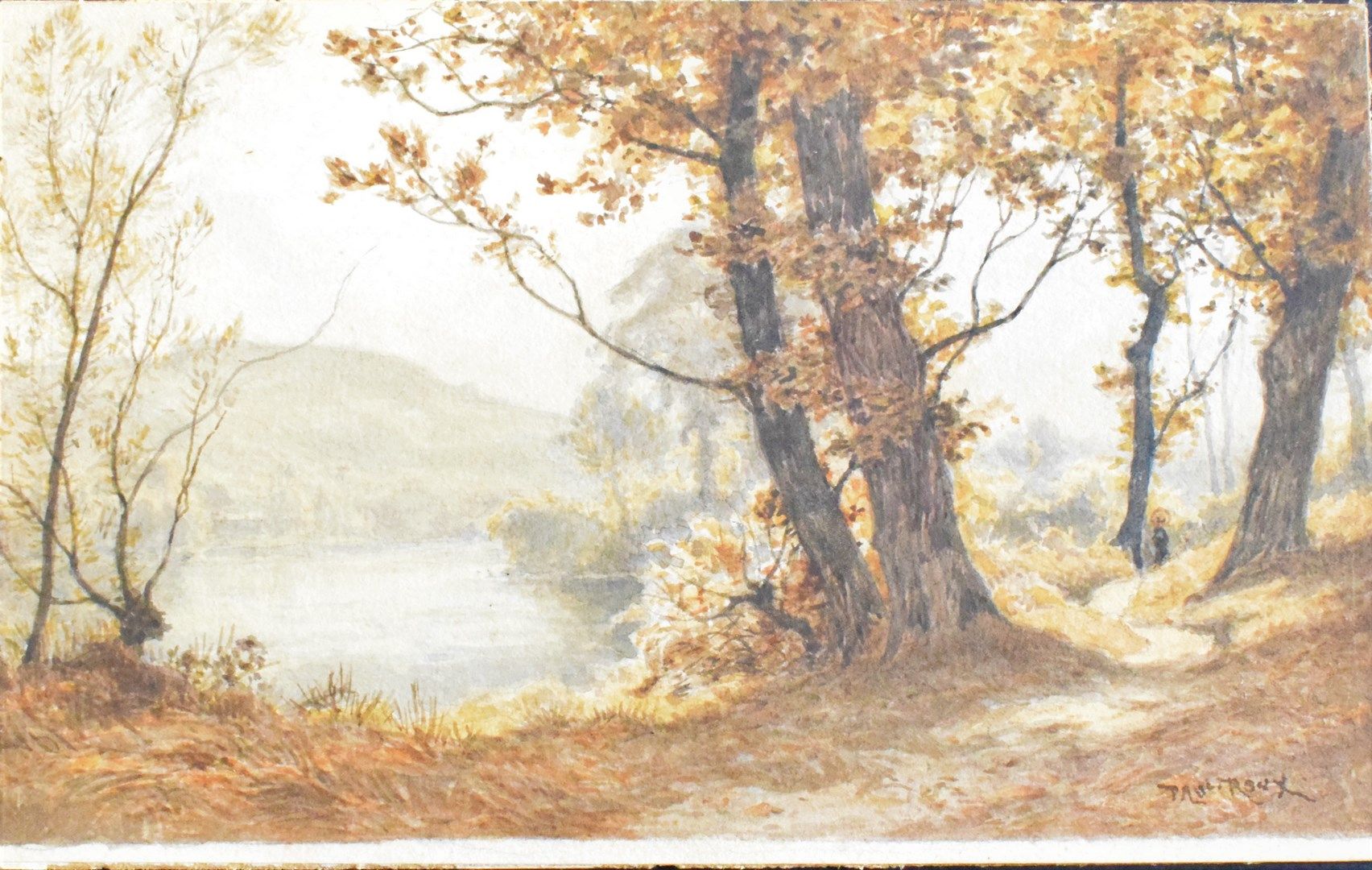 Null 保罗 (1845-1918)

乡村风景，1914年--湖边的灌木丛--湖岸边的树木

一套3幅纸上水彩画，每幅都有签名，其中一幅有日期和签名

略有&hellip;