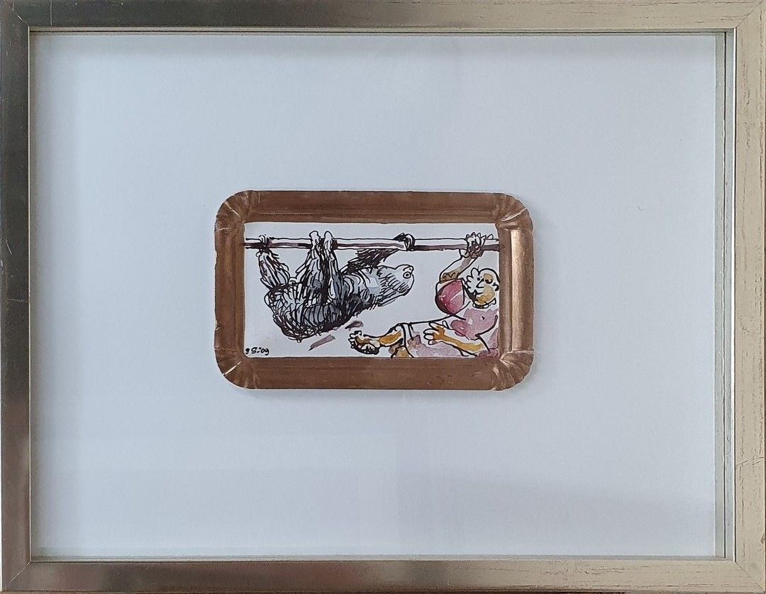 Null 斯泰因勒-格哈德 5XX-XXI)

懒汉》，09年

香肠板上的绘画和水彩画

18.5x11厘米