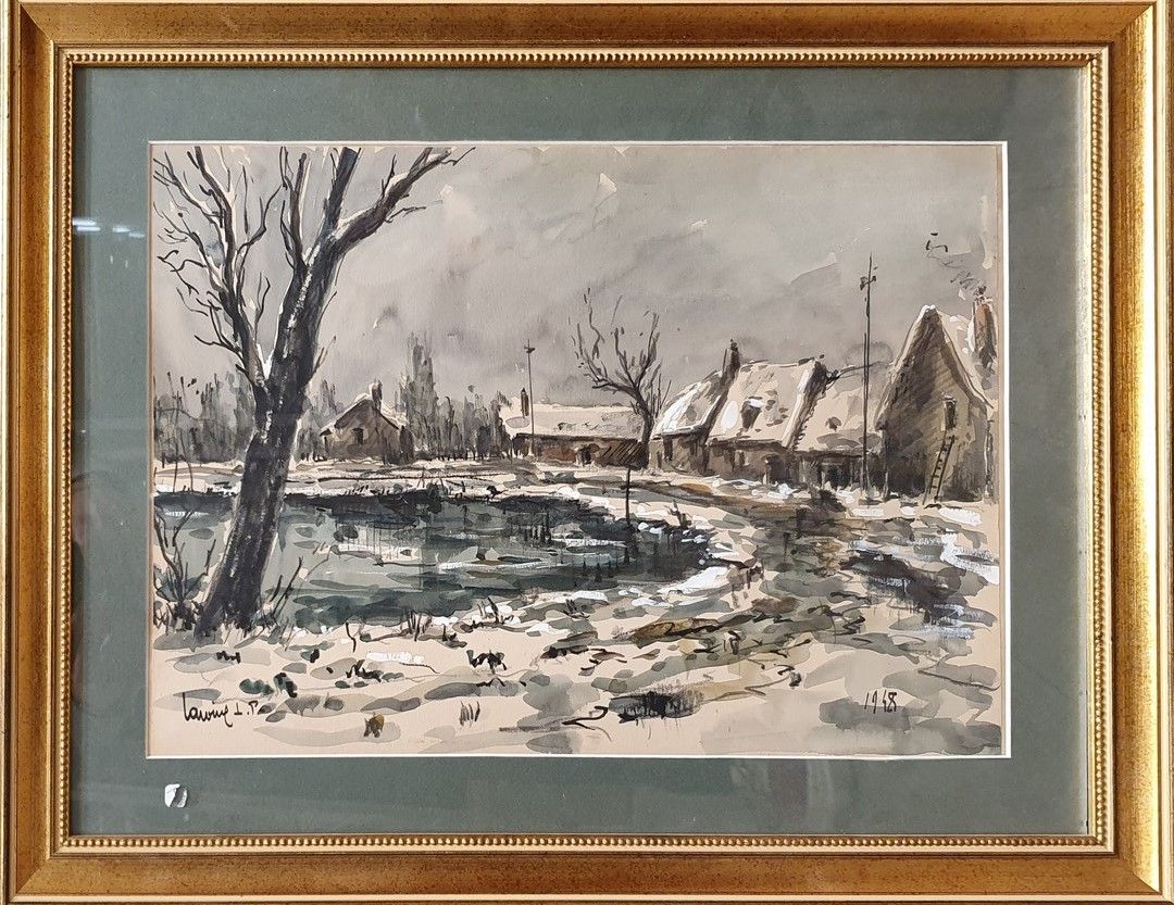 Null L.P. LAVOINE Robert (1916-1999)

冬季风景，1948年

纸上水彩与水粉高光，左下方有签名，右下方有日期

狐臭

3&hellip;