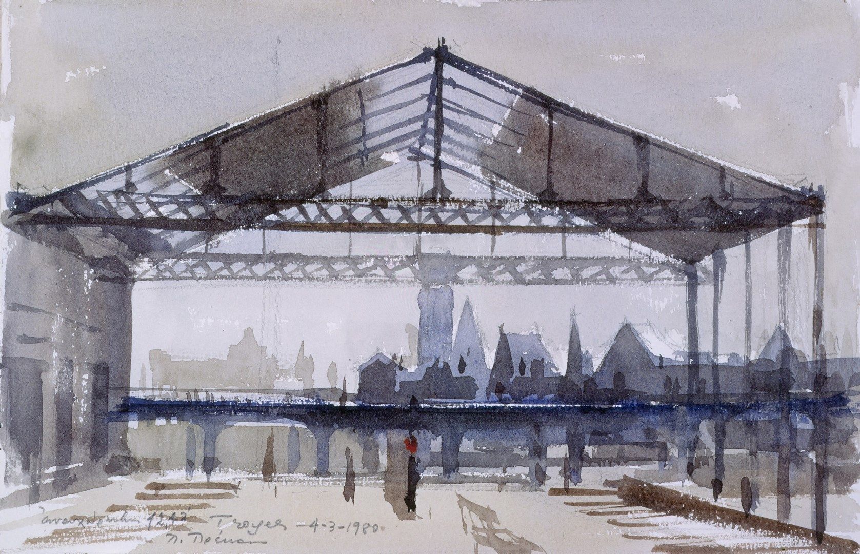 Null 普雷卡斯-巴黎(1926-1999)

特鲁瓦火车站，1980年3月4日

左下角有签名、位置和日期的水彩画，并有希腊文题词

19 x 29 厘米
&hellip;