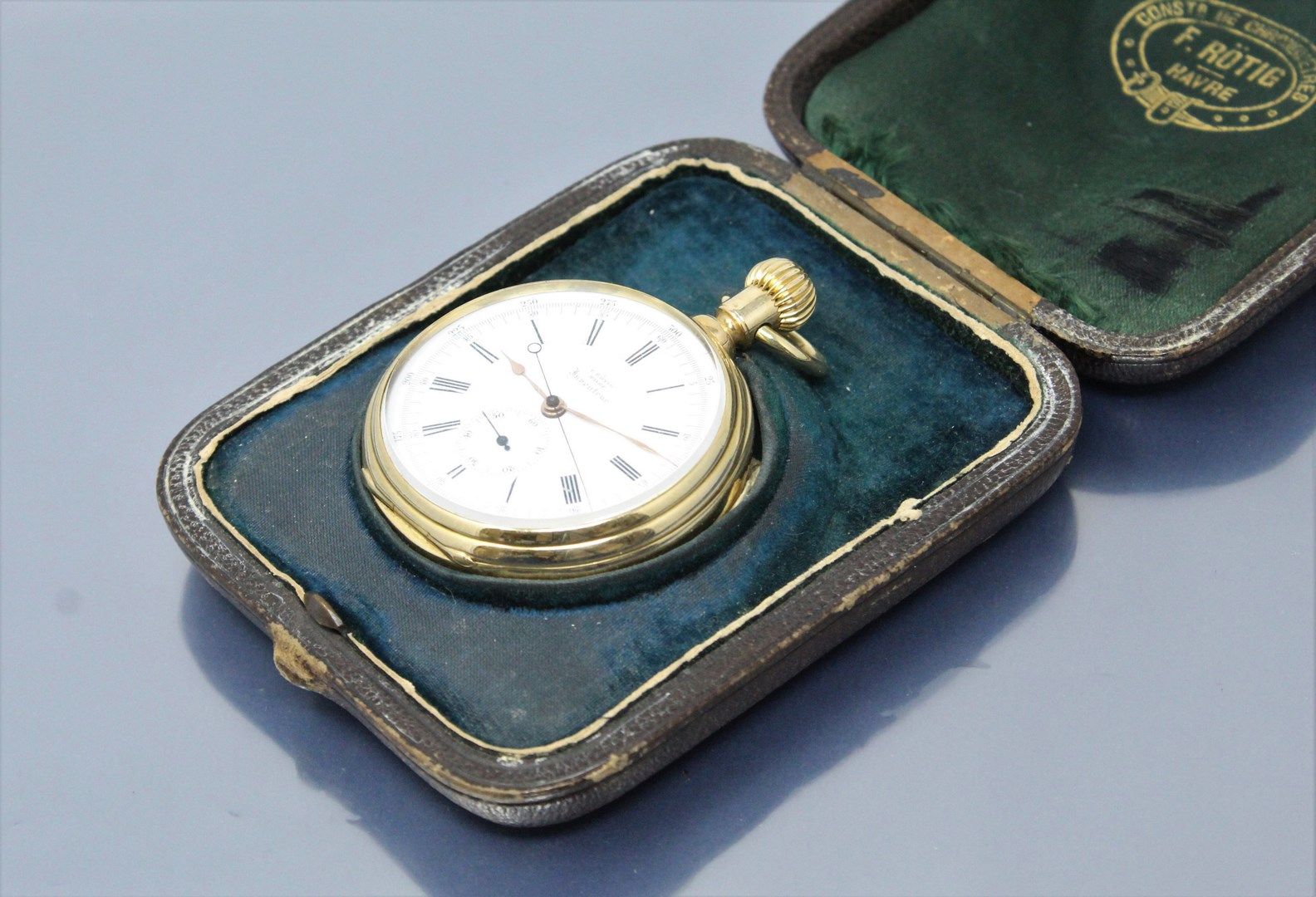 Null F. ROTIG HAVRE 

Montre de gousset chronomètre en or jaune 18k (750, cadran&hellip;