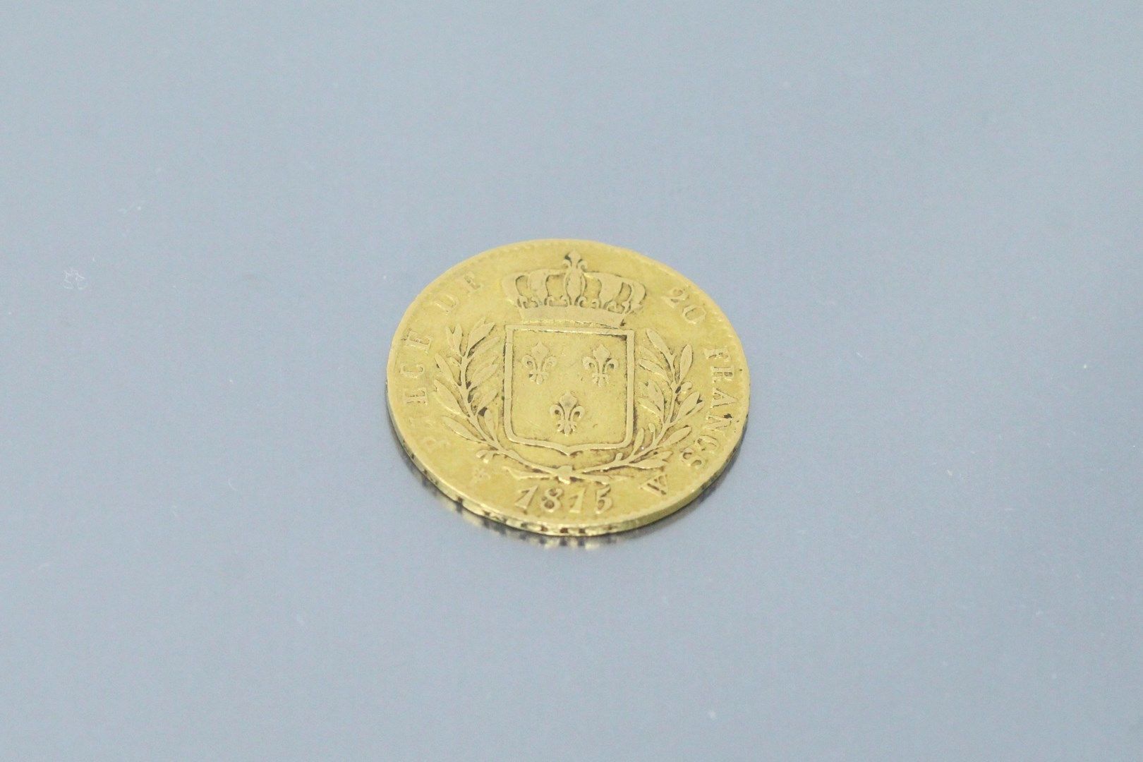 Null 路易十八半身塑像20法郎金币（1815年W）。

VF至FV，134,556件中的一件。

重量：5.56克。