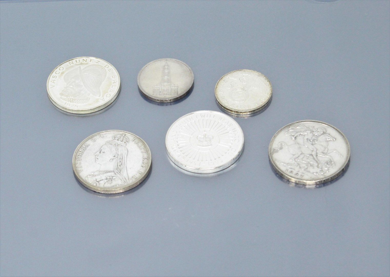 Null Lot de 6 pièces en argent comprenant : 

- 2 x 5 Reichsmarks, 1935, 1938.

&hellip;