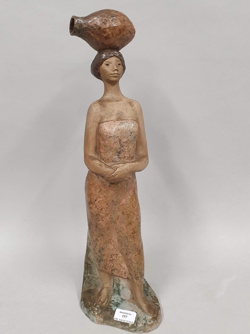 Null ANONYMOUS XX-XXI - LLADRO, 西班牙

水的载体。

釉面陶瓷雕塑，底部印有Lladro ed.

高度：53厘米