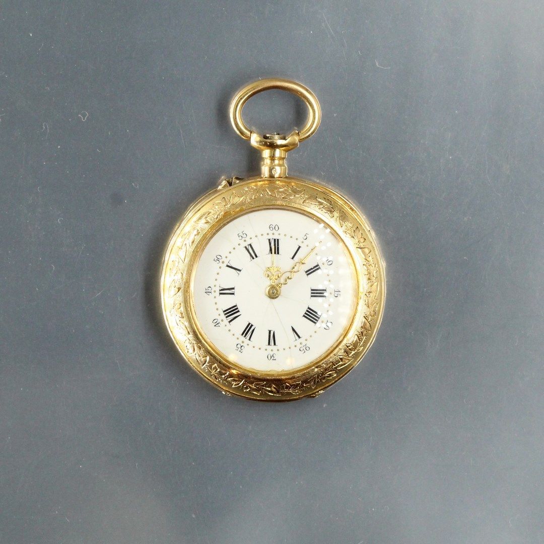 Null Reloj de cuello de oro amarillo de 18 quilates (750), sello de cabeza de ca&hellip;