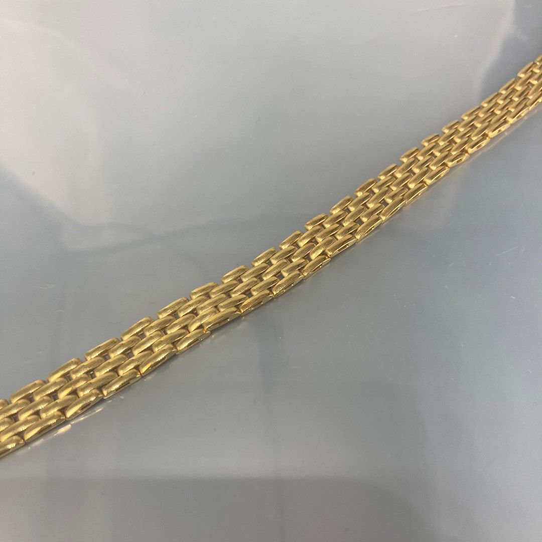 Null Halskette aus 18 Karat Gelbgold (750) mit Reiskorn-Maschen.

Stempel Adlerk&hellip;