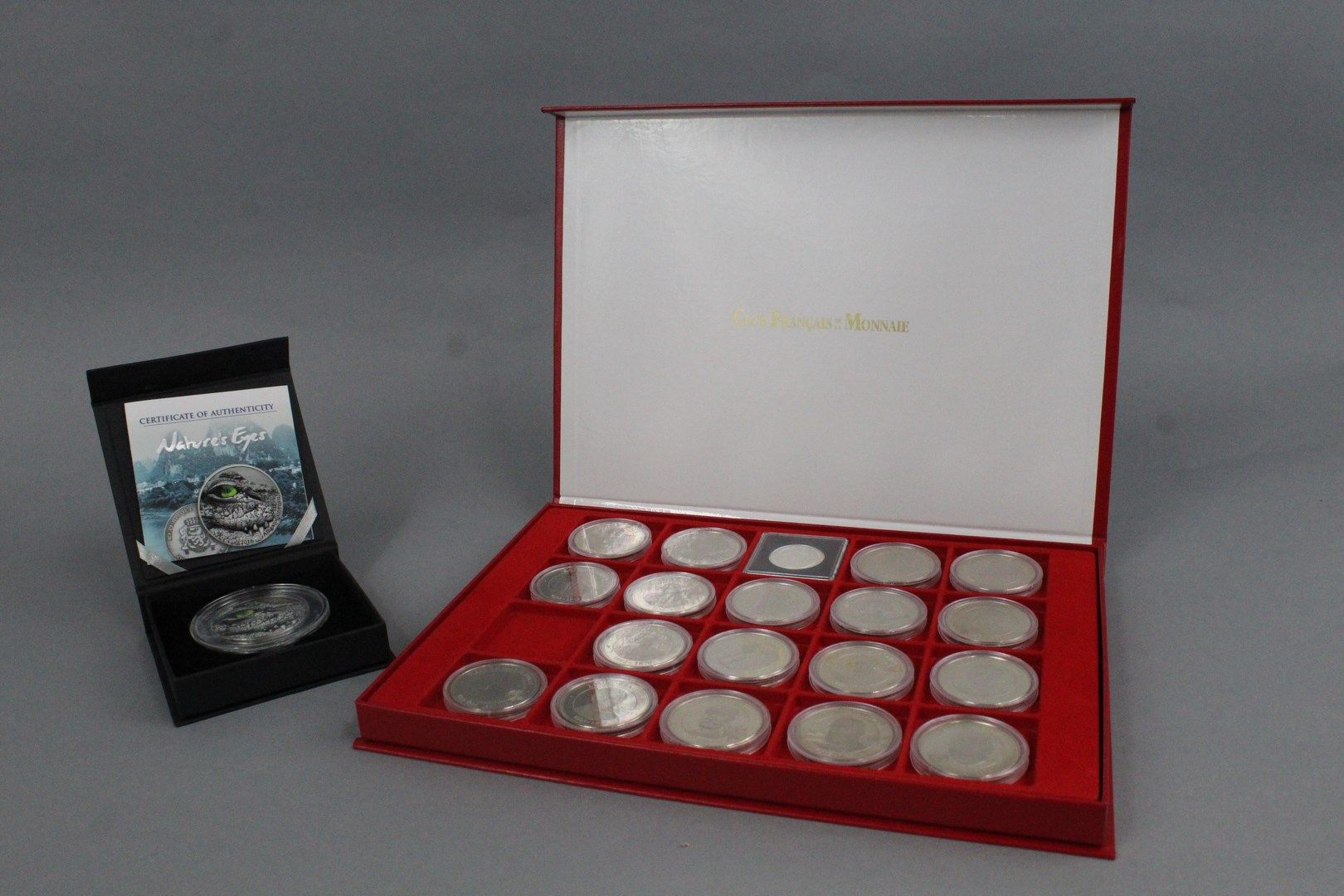 Null Conjunto de 19 monedas de plata conmemorativas.

Peso de la plata: 550 g. 
&hellip;