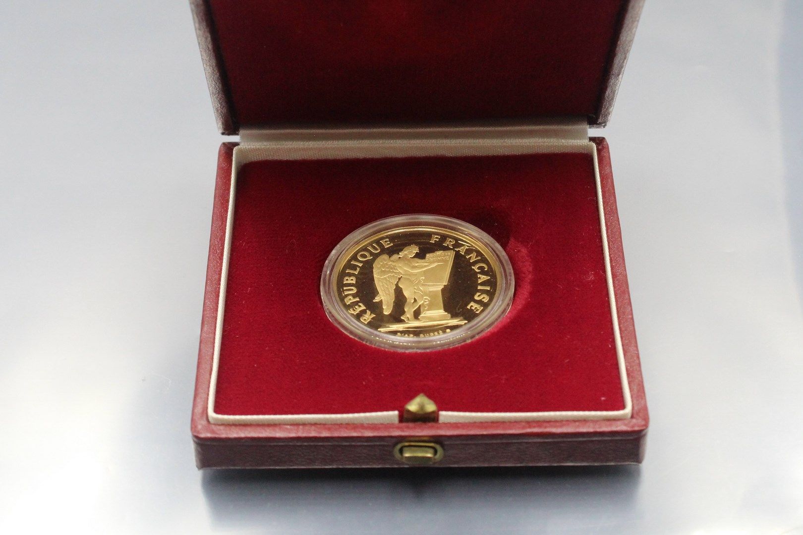 Null 巴黎货币

100F的金币（920%）精灵，1989年。

重量：17克

在它的盒子里，有它的证书。