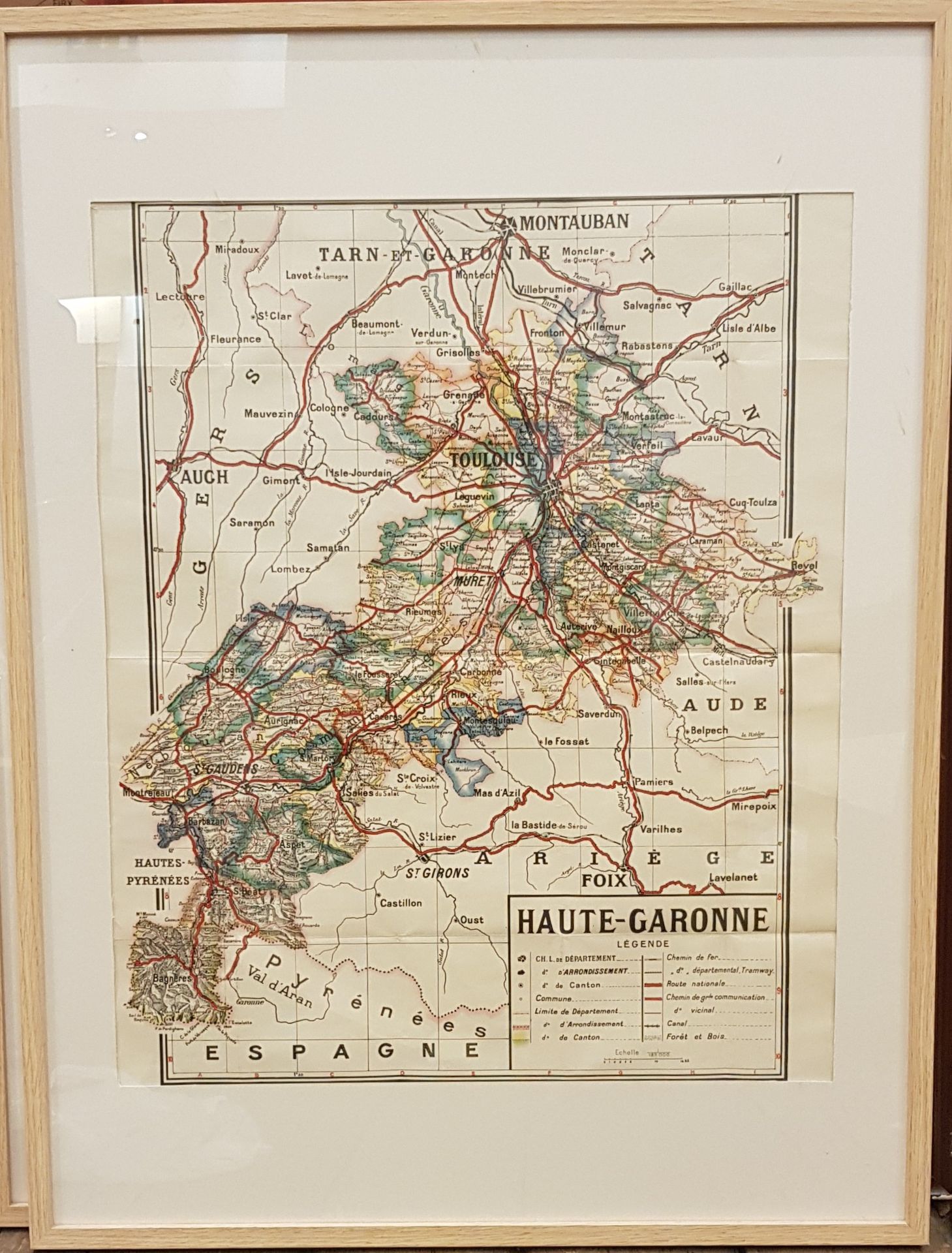 Null Ensemble de 4 cartes géographiques modernes (Haute-Garonne, Ariège, Hérault&hellip;