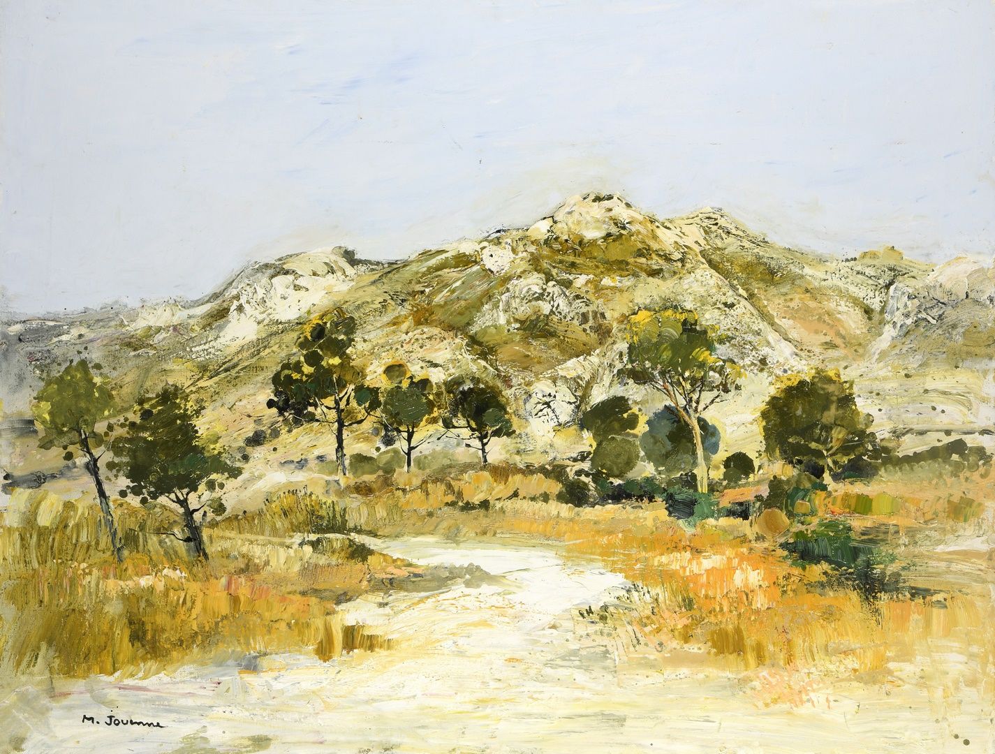 Null JOUENNE Michel, 1933-2021

向阿尔卑斯山进发

布面油画

左下方有签名，背面有签名和标题

89 x 116 cm