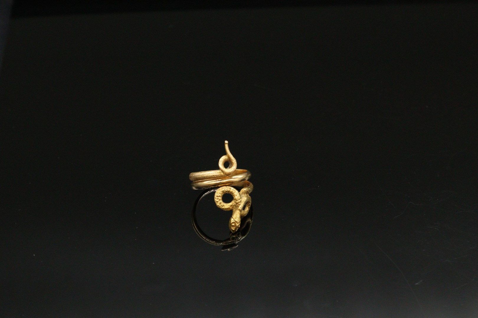 Null Ring aus 18 Karat Gelbgold (750) in Form einer Schlange.

Fingerumfang: 54 &hellip;