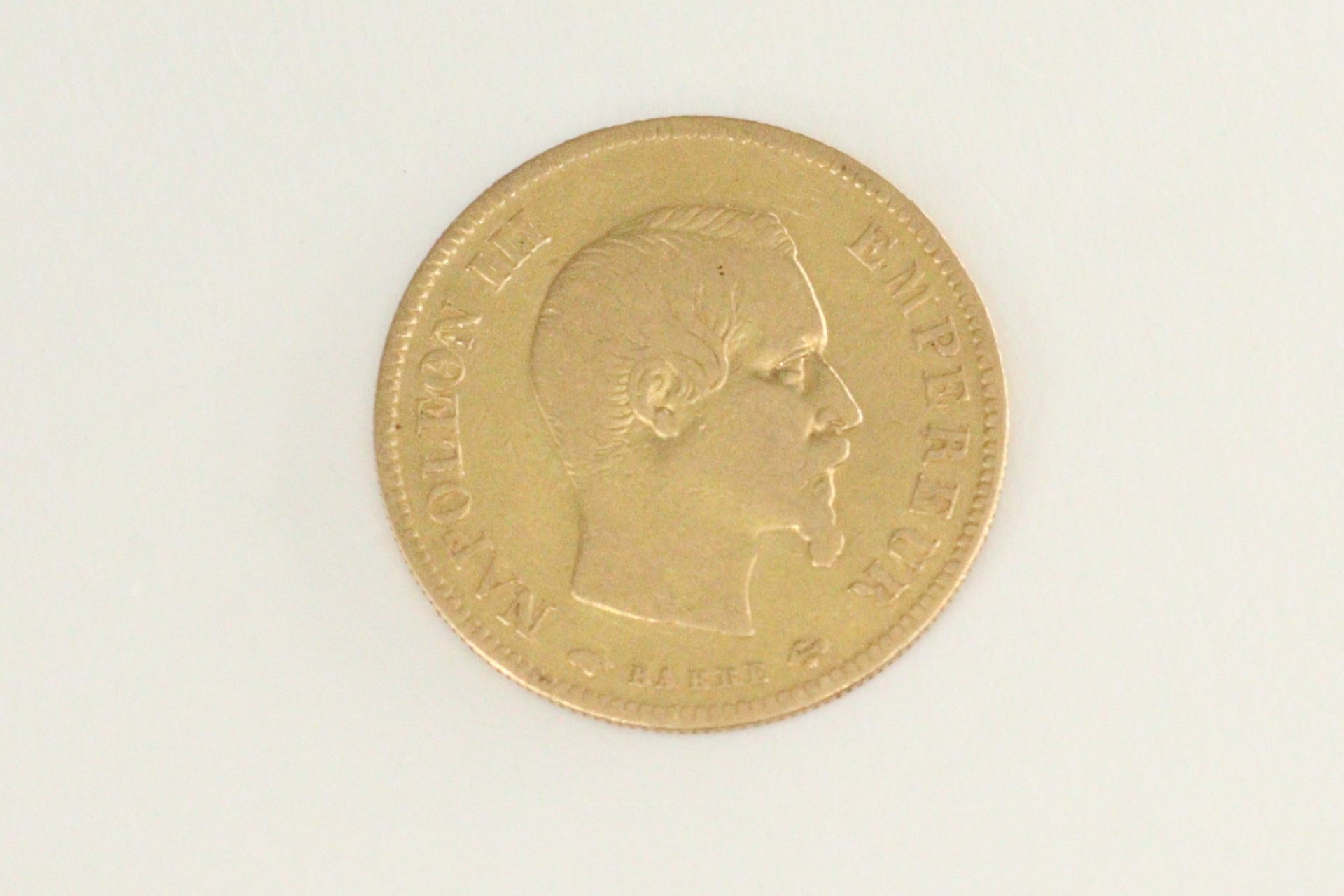 Null 10法郎金币拿破仑三世光头(1855 A) 

重量：3.18克。