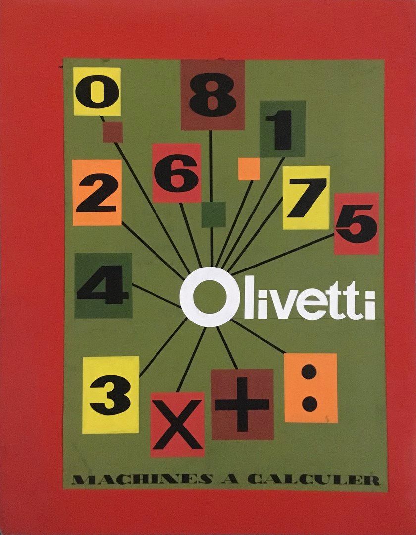 Null ANONYMOUS 

Gouache on paper advertising model for Olivetti. 

40 x 30 cm