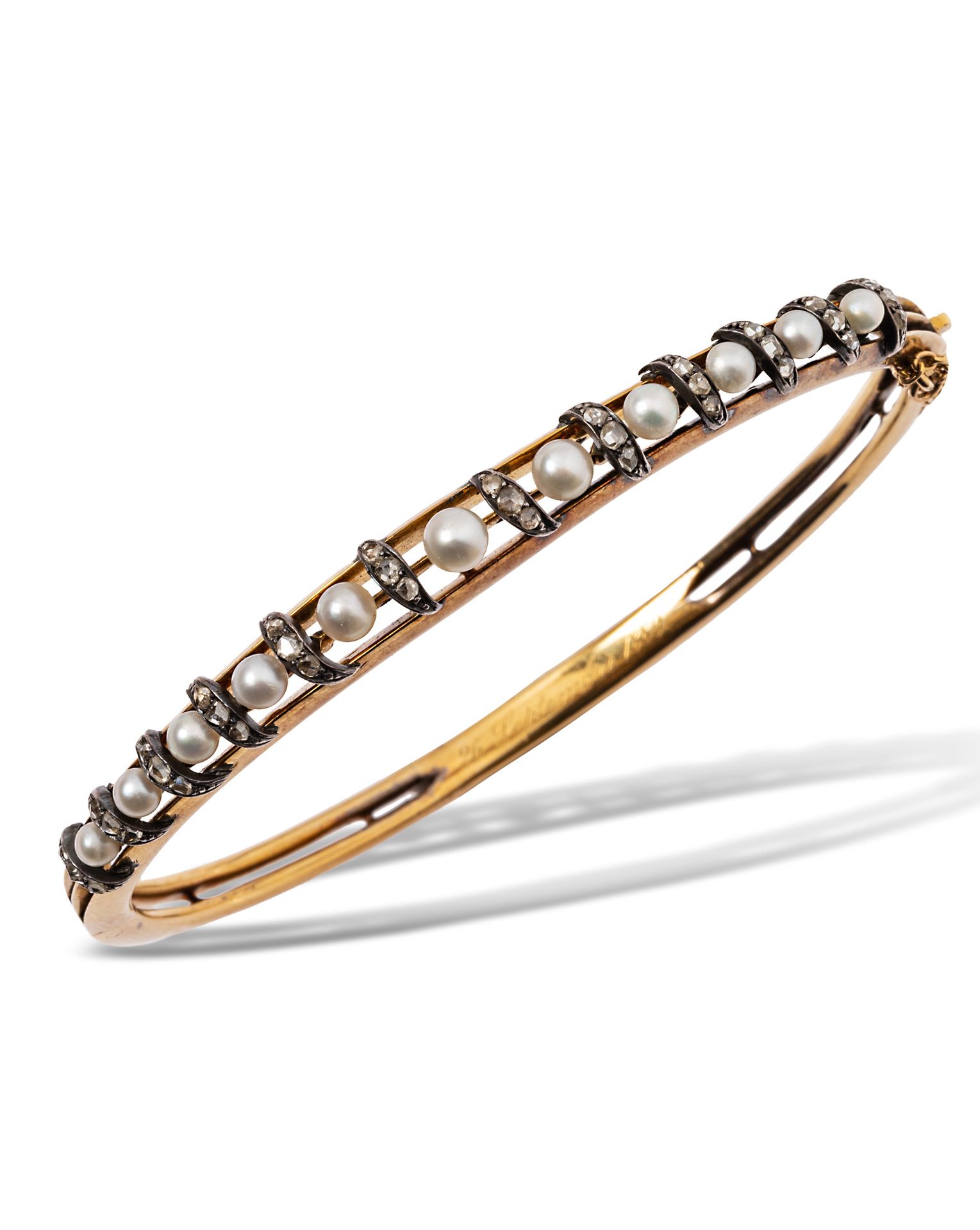 Null Opening bracelet in 18K (750) gold, applied with small silver bars set with&hellip;