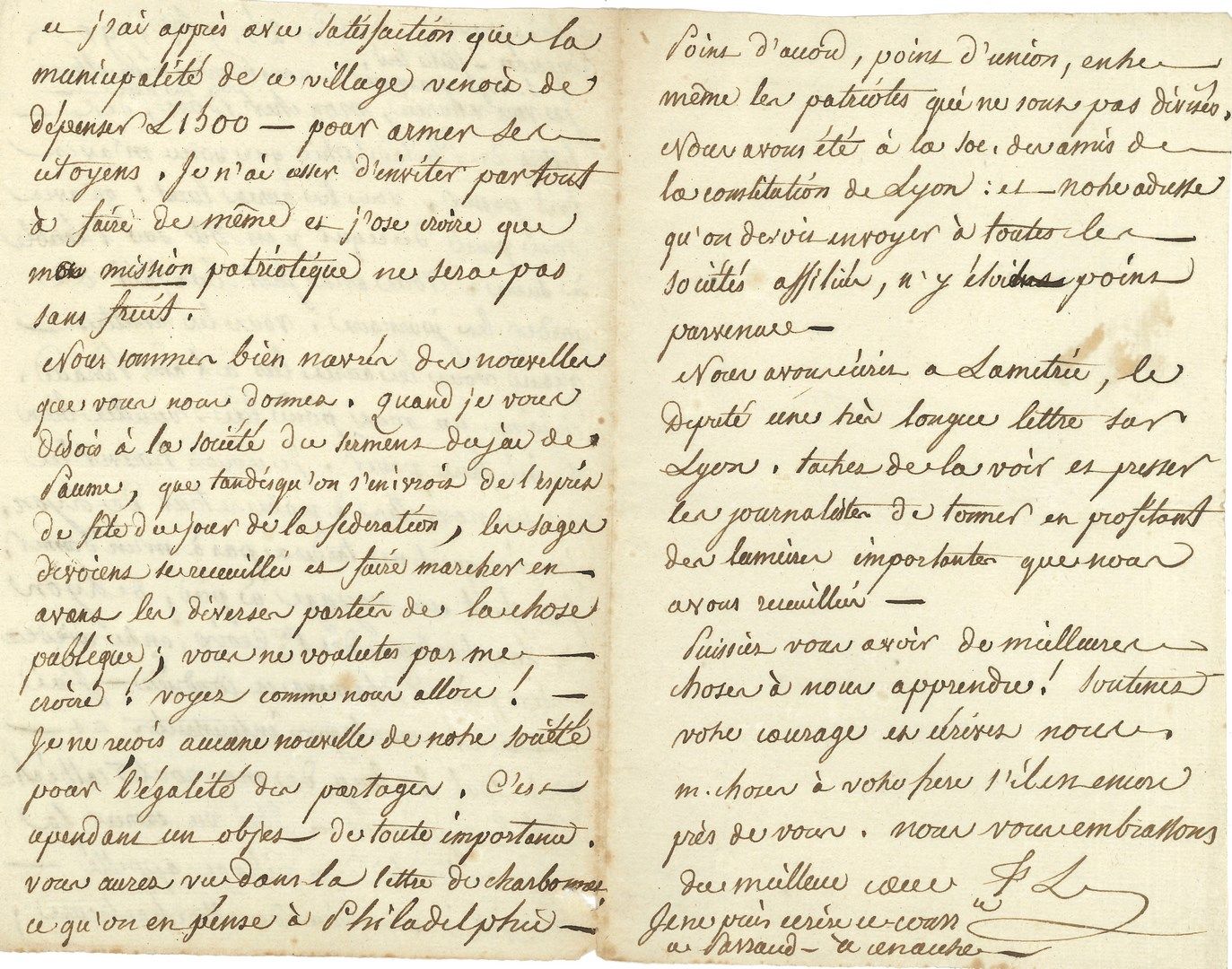 Null François-Xavier LANTHENAS (1754-1799) convencional (Ródano y Loira). L.A.S.&hellip;
