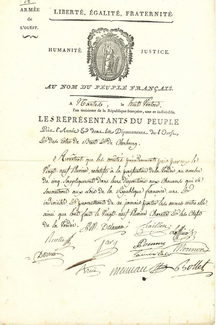 Null Pacificazione della VENDÉE. P.S. Di 11 Représentants du Peuple près l'Armée&hellip;