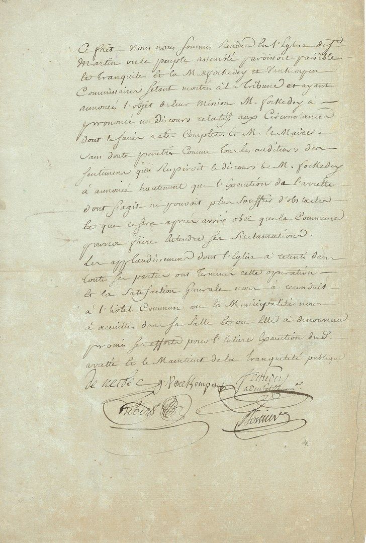 Null Jean-Jacques FOCKEDEY (1758-1853) 传统的（北方）。附言（3次），Bergues区的行政人员共同签署，1791年12月&hellip;